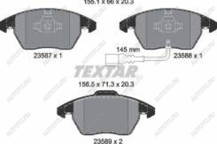 3 679 р. Колодки тормозные передние (4шт.) TEXTAR  Skoda Octavia  A5 (2004-2008), Volkswagen Passat  B6 (2005-2011)  с доставкой в г. Кемерово