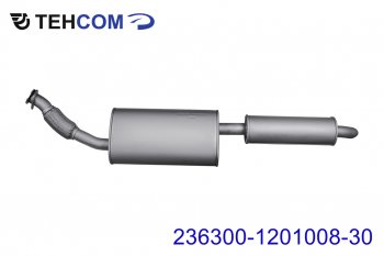 8 249 р. Глушитель УАЗ-2363 Пикап АКПП с резонатором ТЕХКОМ ТЕХКОМ 236300-1201008-30  с доставкой в г. Кемерово. Увеличить фотографию 1