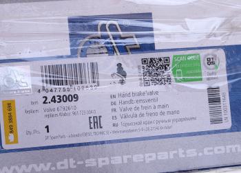 5 999 р. Кран DAF VOLVO стояночного тормоза DT DT 2.43009  с доставкой в г. Кемерово. Увеличить фотографию 4