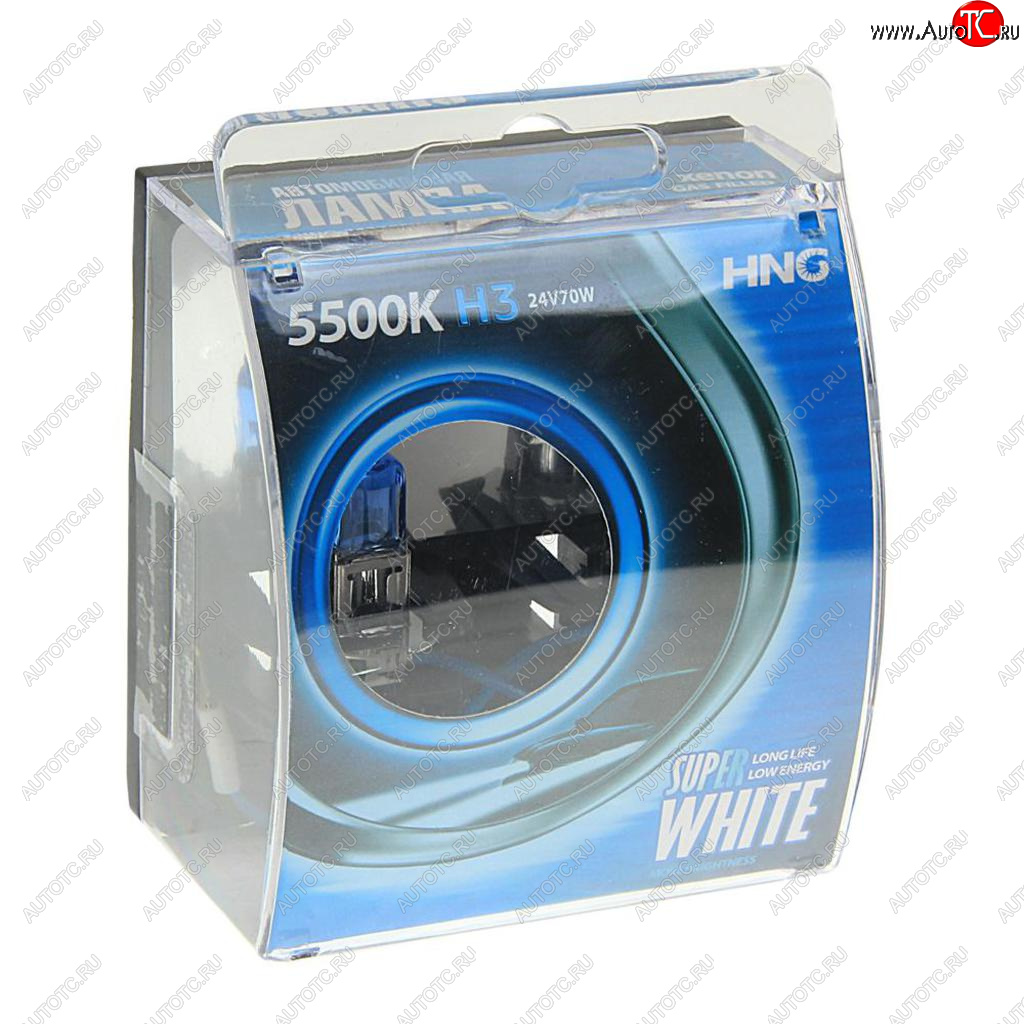 224 р. Лампа 24V H3 70W PK22s 5500К бокс (2шт.) Super White HNG HNG 24370sw2  с доставкой в г. Кемерово