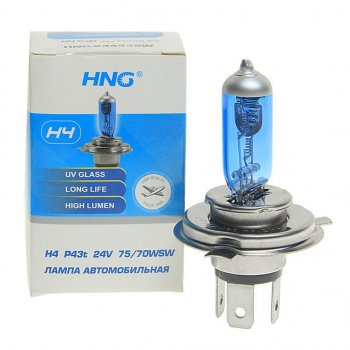 210 р. Лампа 24V H4 7570W P43t Super White HNG HNG 24443sw  с доставкой в г. Кемерово. Увеличить фотографию 1