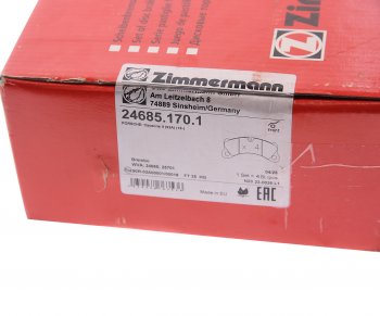 16 749 р. Комплект передних колодок дисковых тормозов (4 шт.) ZIMMERMANN Porsche Cayenne 958 (2010-2014)  с доставкой в г. Кемерово. Увеличить фотографию 3