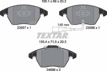 5 199 р. Колодки тормозные передние (4шт.) TEXTAR Audi A1 8XA хэтчбэк 5 дв. рестайлинг (2014-2018)  с доставкой в г. Кемерово. Увеличить фотографию 1