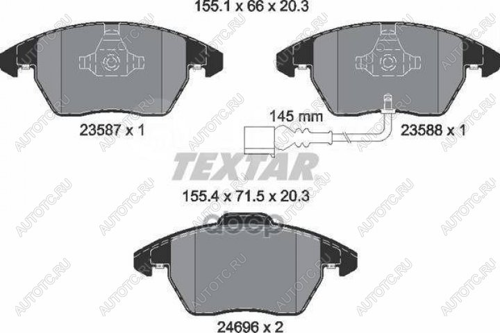 5 199 р. Колодки тормозные передние (4шт.) TEXTAR Audi A1 8X1 хэтчбэк 3 дв. дорестайлинг (2010-2014)  с доставкой в г. Кемерово