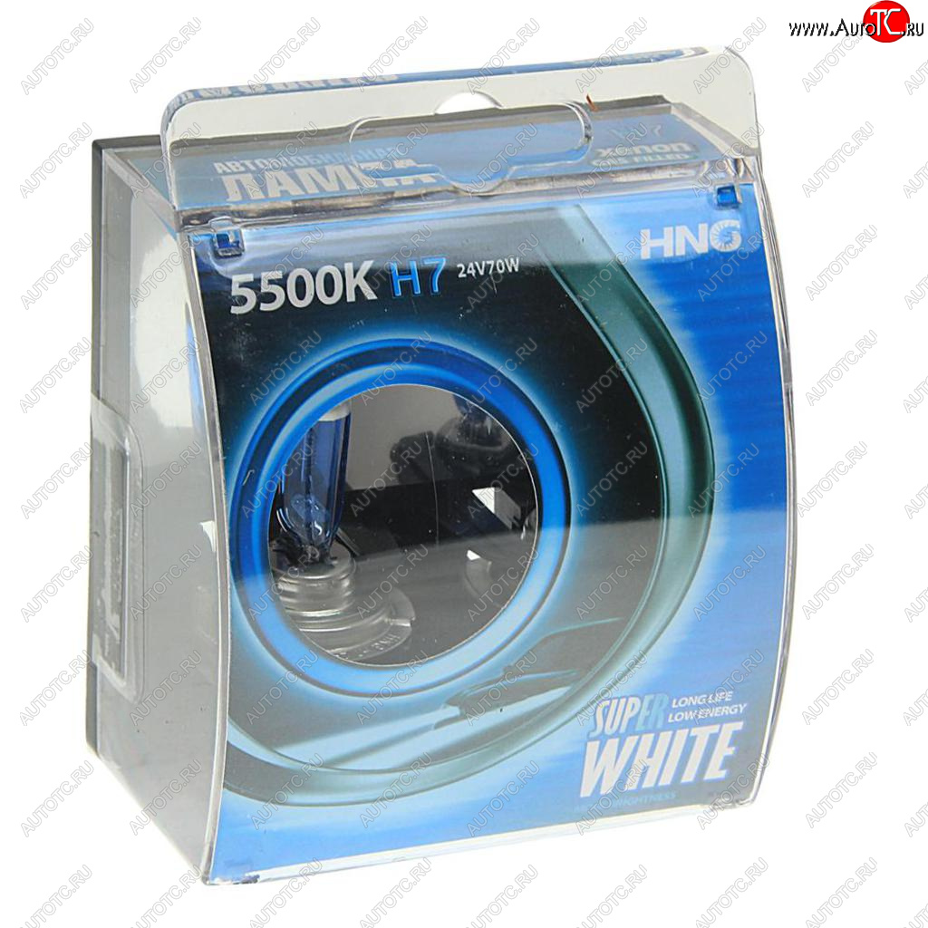 359 р. Лампа 24V H7 70W PX26d 5500К бокс (2шт.) Super White HNG HNG 24770sw2  с доставкой в г. Кемерово