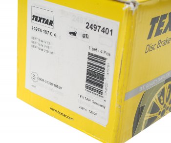 989 р. Колодки тормозные передние (4шт.) TEXTAR Seat Ibiza KJ хэтчбэк 5 дв. дорестайлинг (2017-2021)  с доставкой в г. Кемерово. Увеличить фотографию 3