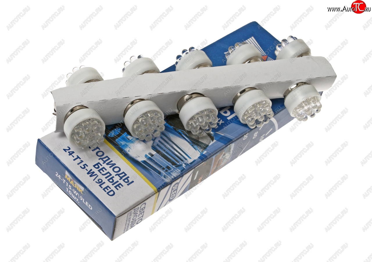 202 р. Лампа светодиодная 24V R10W BA15s 9 светодиодов белая МАЯК МАЯК 24t15-w9led  с доставкой в г. Кемерово