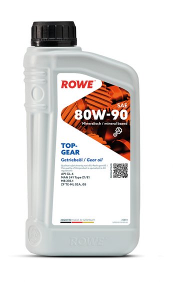 939 р. Масло трансмиссионное HIGHTEC TOPGEAR 80W90 GL-4 мин.1л ROWE ROWE 25001-0010-99 ROWE 25001-0010-99  с доставкой в г. Кемерово. Увеличить фотографию 1