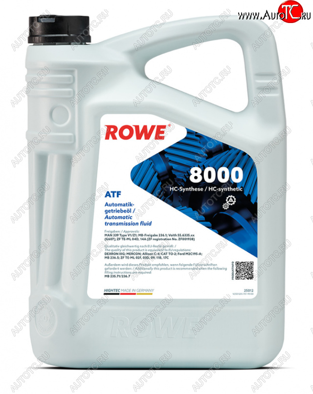 4 299 р. Масло трансмиссионное HIGHTEC ATF 8000 DEXRON IIIG синт.5л красное ROWE ROWE 25012-0050-99  с доставкой в г. Кемерово