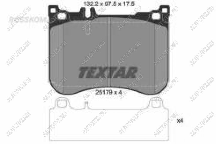 10 399 р. Колодки тормозные передние (4шт.) TEXTAR Mercedes-Benz S class X222 седан дорестайлинг (2014-2017)  с доставкой в г. Кемерово
