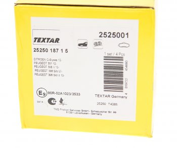 4 699 р. Колодки тормозные передние (4шт.) TEXTAR Peugeot 308 T9 хэтчбек 5 дв. дорестайлинг (2013-2018)  с доставкой в г. Кемерово. Увеличить фотографию 3