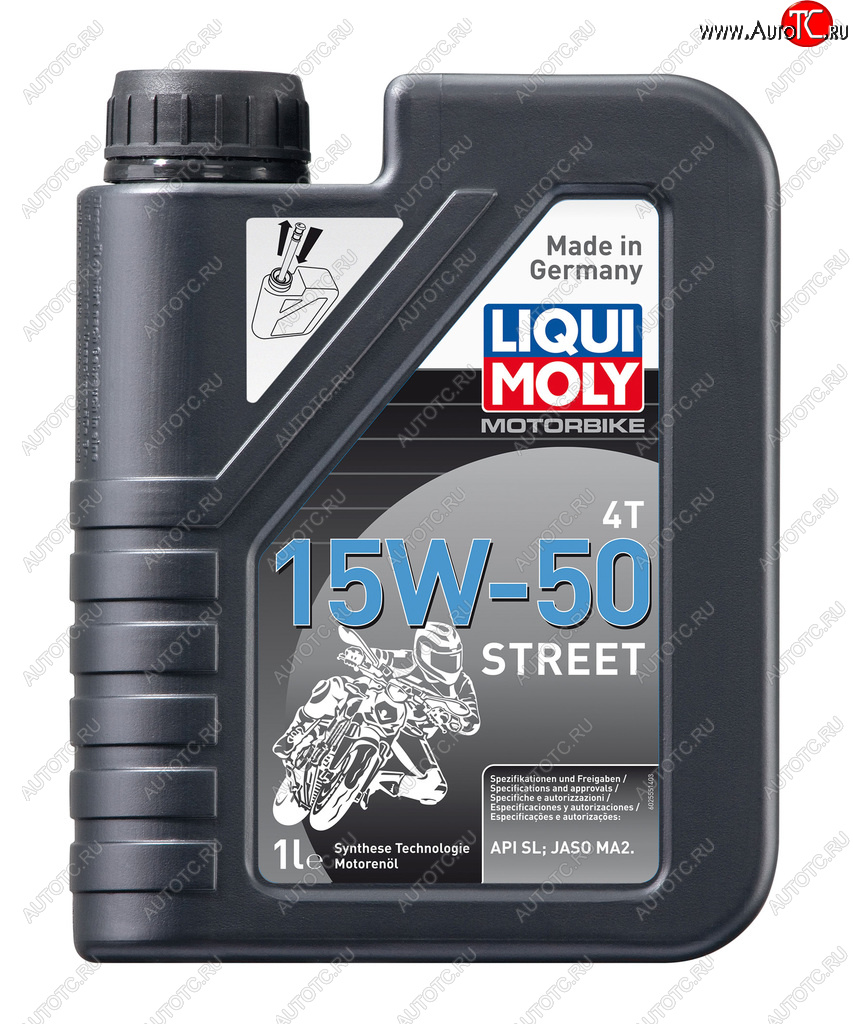 1 399 р. Масло моторное для 4-х тактных двигателей MOTORBIKE 4T STREET 15W50 синт.1л LIQUI MOLY LIQUI MOLY 2555  с доставкой в г. Кемерово