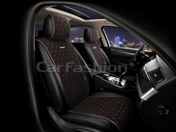 3 599 р. Накидка на сиденье велюр черные (4 предм.) (2шт.) Bullet CARFASHION CARFASHION 26183  с доставкой в г. Кемерово. Увеличить фотографию 1