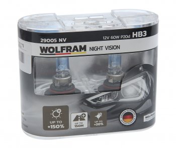 1 899 р. Лампа 12V HB3 60W P20d +150% бокс (2шт.) Extra Light WOLFRAM WOLFRAM 29005nv WOLFRAM 29005nv  с доставкой в г. Кемерово. Увеличить фотографию 1
