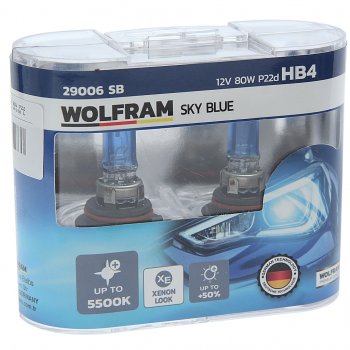 1 739 р. Лампа 12V HB4 80W P22d бокс (2шт.) White Light WOLFRAM WOLFRAM 29006sb WOLFRAM 29006sb  с доставкой в г. Кемерово. Увеличить фотографию 1