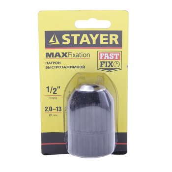 519 р. Патрон для дрели бесключевой 2-13мм 12 STAYER STAYER 29052-13-12  с доставкой в г. Кемерово. Увеличить фотографию 1