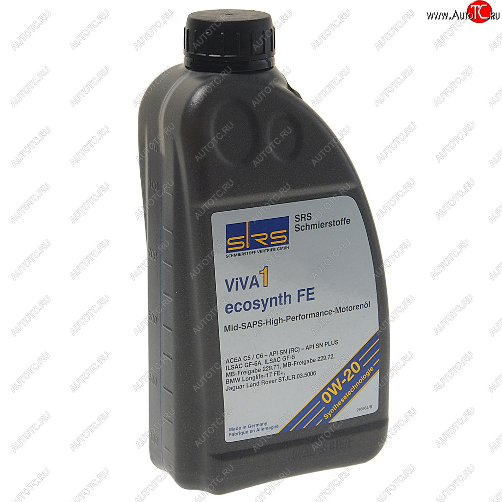 1 489 р. Масло моторное VIVA 1 ECOSYNTH FE 0W20 синт.1л SRS SRS 29110  с доставкой в г. Кемерово