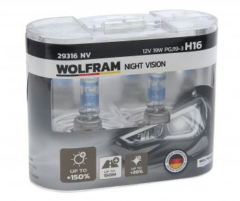2 669 р. Лампа 12V H16 19W PGJ19-3 +150% бокс (2шт.) Extra Light WOLFRAM WOLFRAM 29316nv  с доставкой в г. Кемерово. Увеличить фотографию 1