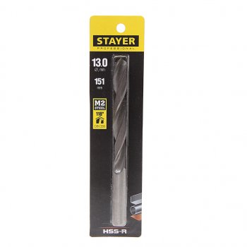 499 р. Сверло по металлу 13.0х151мм HSS STAYER STAYER 29602-13  с доставкой в г. Кемерово. Увеличить фотографию 1