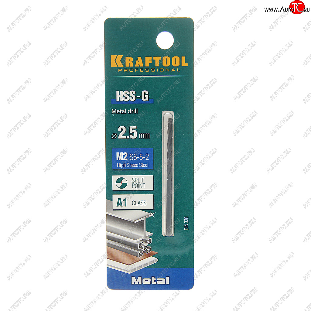 58 р. Сверло по металлу 2.5х57мм HSS KRAFTOOL KRAFTOOL 29651-2.5  с доставкой в г. Кемерово