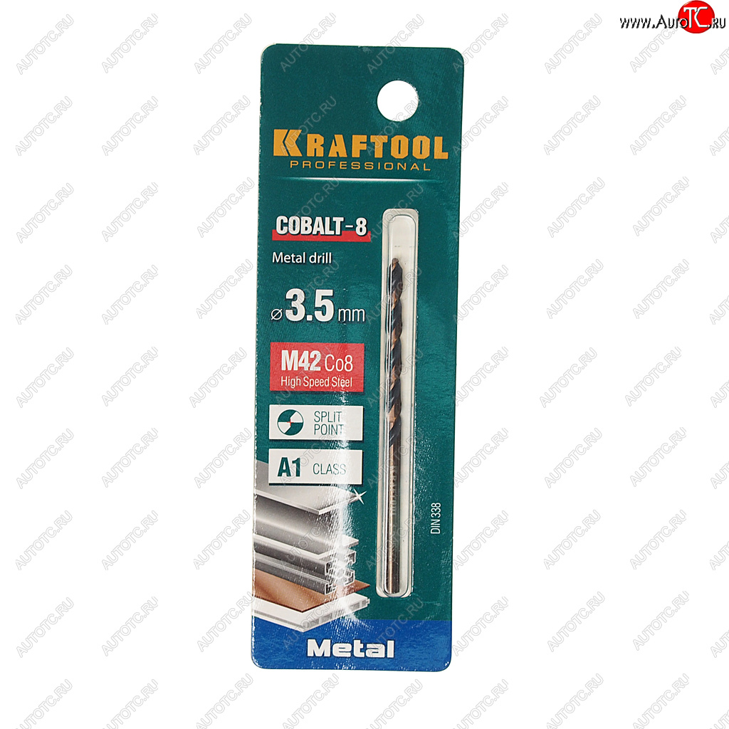 139 р. Сверло по металлу 3.5х70мм HSS Cobalt KRAFTOOL KRAFTOOL 29656-3.5  с доставкой в г. Кемерово