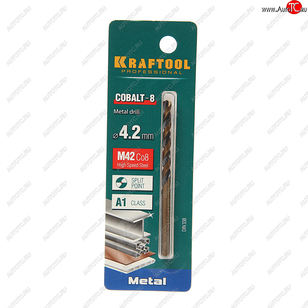 163 р. Сверло по металлу 4.2х75мм HSS Cobalt KRAFTOOL KRAFTOOL 29656-4.2  с доставкой в г. Кемерово