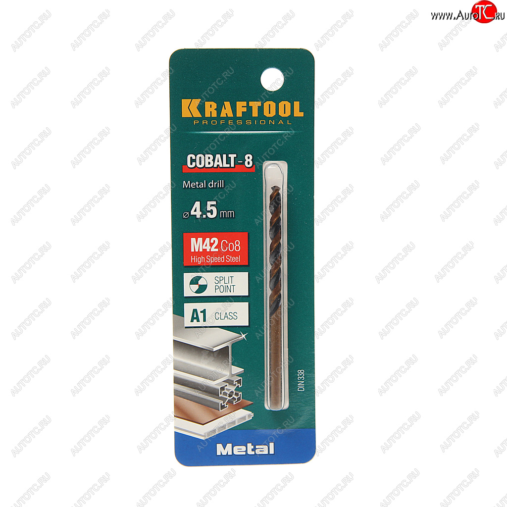 191 р. Сверло по металлу 4.5х80мм HSS Cobalt KRAFTOOL KRAFTOOL 29656-4.5  с доставкой в г. Кемерово