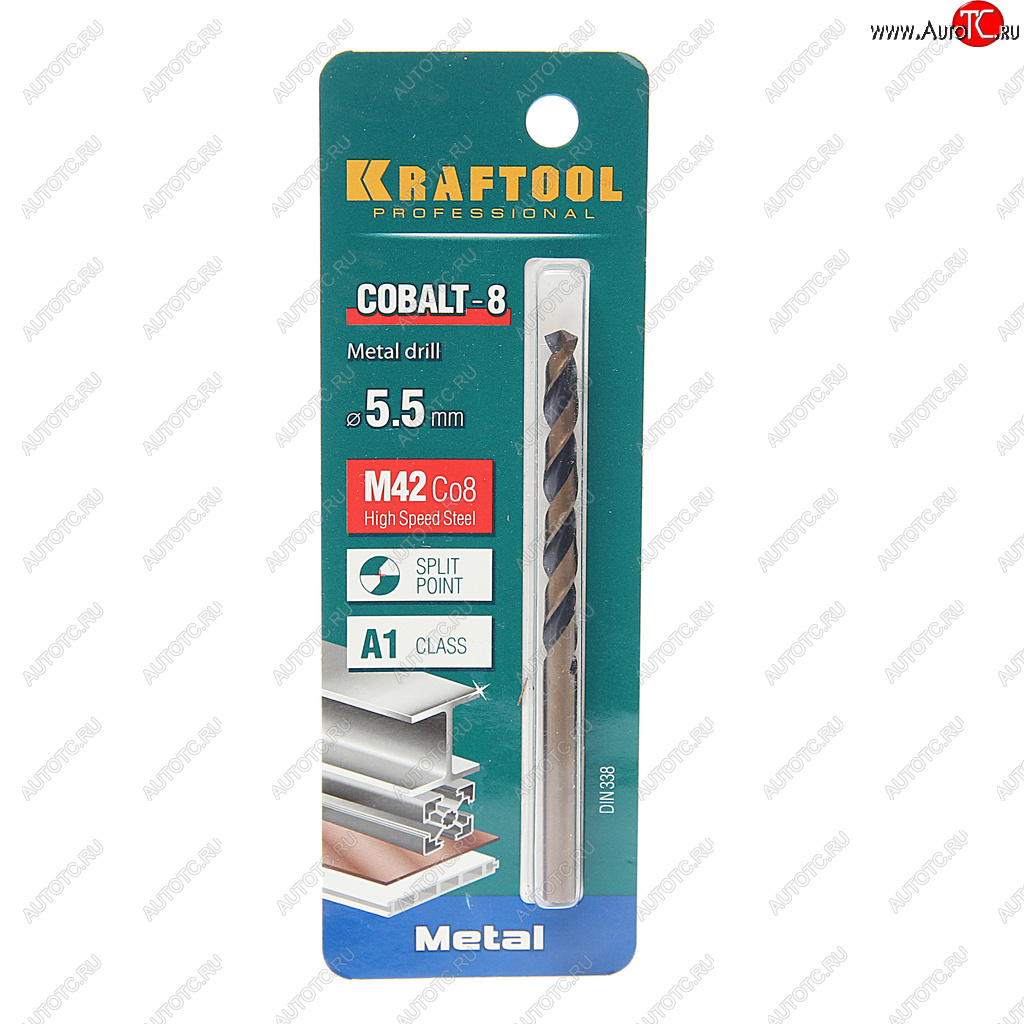 257 р. Сверло по металлу 5.5х93мм HSS Cobalt KRAFTOOL KRAFTOOL 29656-5.5  с доставкой в г. Кемерово