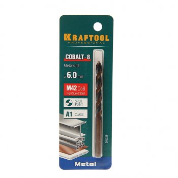 268 р. Сверло по металлу 6.0х93мм HSS Cobalt KRAFTOOL KRAFTOOL 29656-6  с доставкой в г. Кемерово. Увеличить фотографию 1