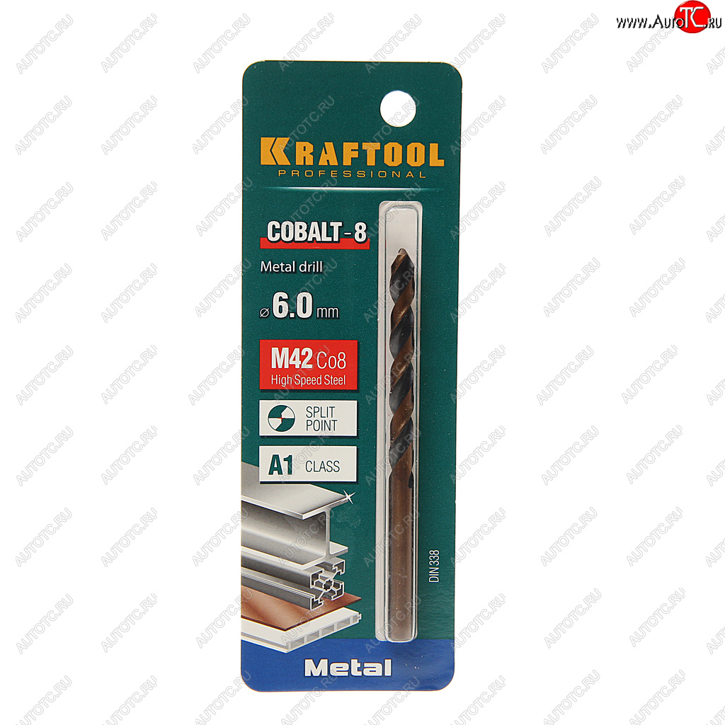 268 р. Сверло по металлу 6.0х93мм HSS Cobalt KRAFTOOL KRAFTOOL 29656-6  с доставкой в г. Кемерово