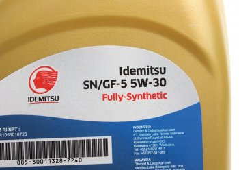 1 239 р. Масло моторное FULLY-SYNTHETIC 5W30 синт.1л IDEMITSU IDEMITSU 30011328-724  с доставкой в г. Кемерово. Увеличить фотографию 2