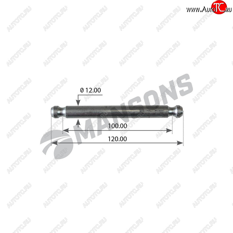 67 р. Палец BPW пружины колодки тормозной (12x120) MANSONS MANSONS 300.187  с доставкой в г. Кемерово
