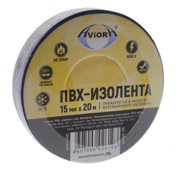 93 р. Изолента ПВХ синяя 15ммx20м AVIORA AVIORA 305-005  с доставкой в г. Кемерово. Увеличить фотографию 1
