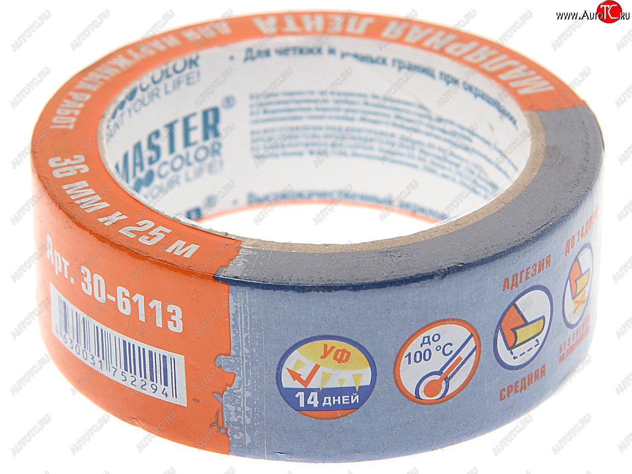 349 р. Скотч малярный 36ммх25м для любых наружных работ MASTER COLOR MASTER COLOR 30-6113  с доставкой в г. Кемерово