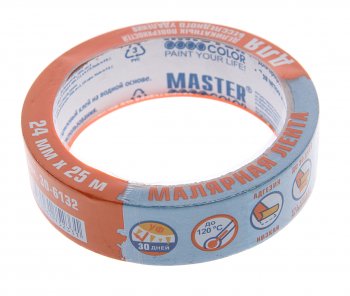 286 р. Скотч малярный 24ммх25м для деликатных поверхностей MASTER COLOR MASTER COLOR 30-6132  с доставкой в г. Кемерово. Увеличить фотографию 1