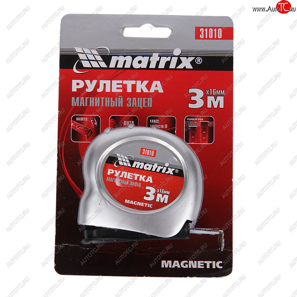 129 р. Рулетка 3м 16мм магнитный зацеп MATRIX MATRIX 31010  с доставкой в г. Кемерово