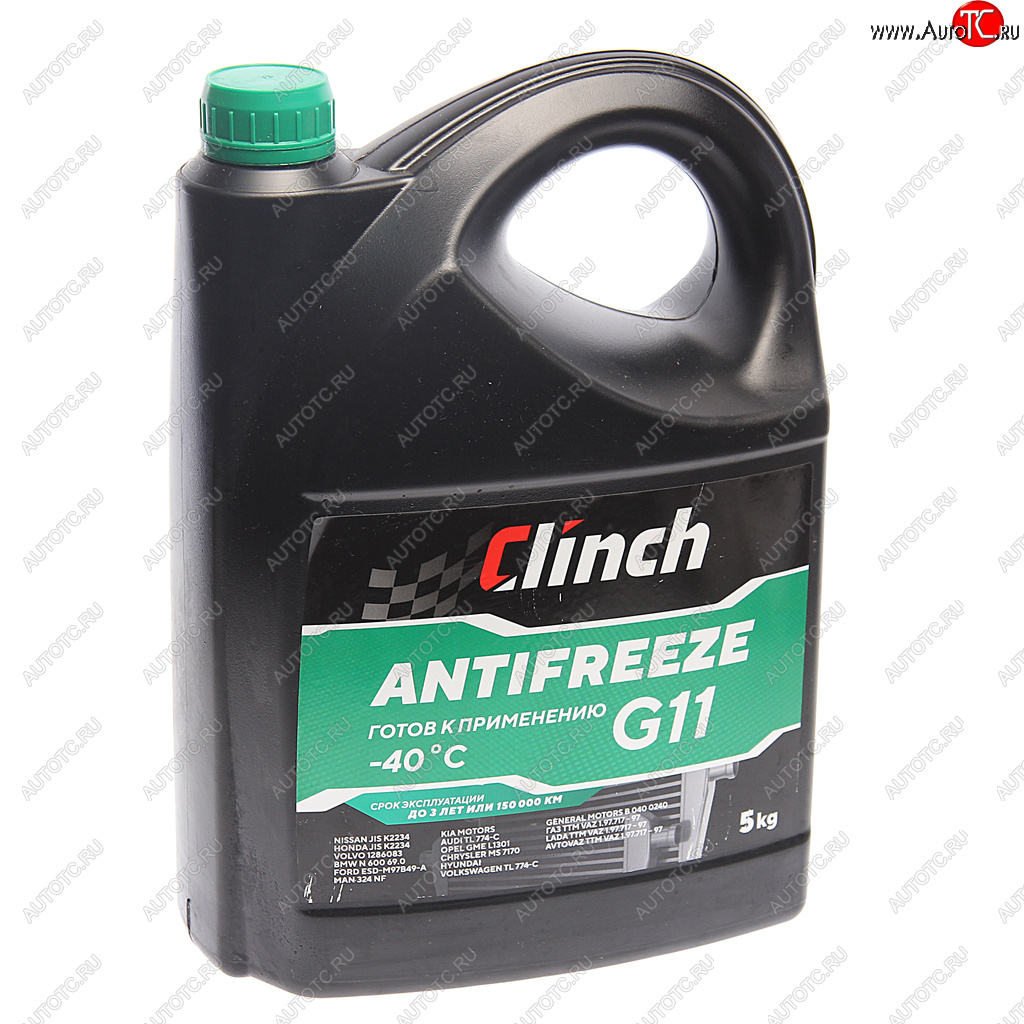 1 099 р. Антифриз зеленый -40C 5л G11 CLINCH CLINCH 311235g  с доставкой в г. Кемерово