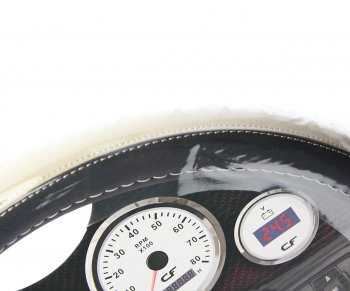 919 р. Оплетка руля (M) 37-39см черно-бежевые экокожа Flip CARFASHION CARFASHION 31315  с доставкой в г. Кемерово. Увеличить фотографию 2