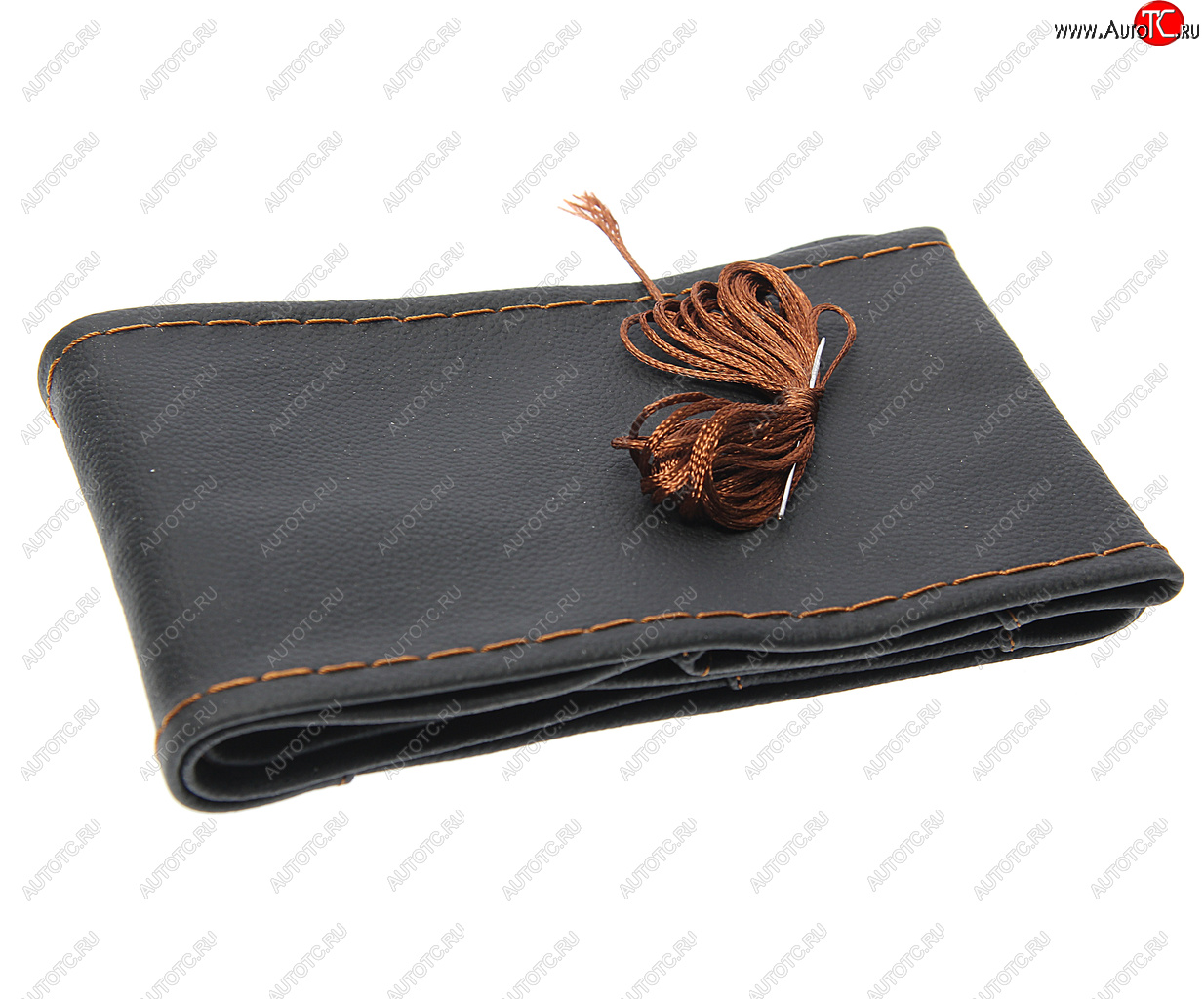 559 р. Оплетка руля (M) 37-39см черно-коричневая кожа сшивная Race CARFASHION CARFASHION 31380  с доставкой в г. Кемерово