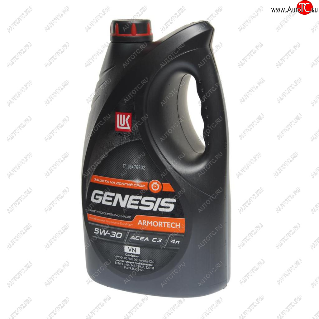3 999 р. Масло моторное GENESIS ARMORTECH GC С3SNCF 5W30 синт.4л ЛУКОЙЛ LUKOIL 3149300  с доставкой в г. Кемерово