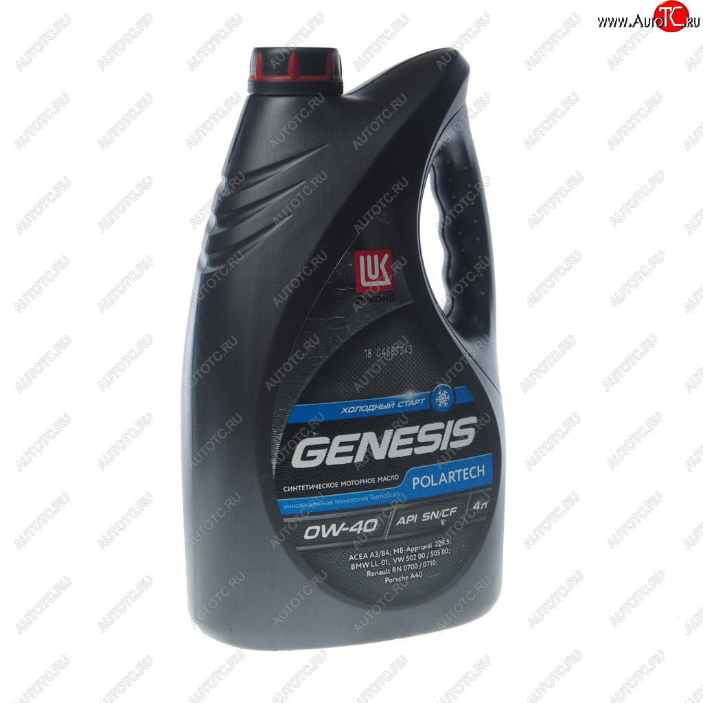 3 999 р. Масло моторное GENESIS ARMORTECH A3B4SNCF 0W40 синт.4л ЛУКОЙЛ LUKOIL 3150665  с доставкой в г. Кемерово