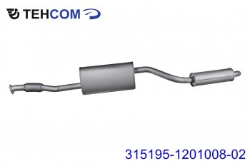 9 249 р. Глушитель УАЗ-315195 Хантер дв.ЗМЗ-409 ЕВРО-4,5 с резонатором НО ТЕХКОМ ТЕХКОМ 315195-1201008-02  с доставкой в г. Кемерово. Увеличить фотографию 1