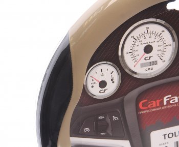 799 р. Оплетка руля (M) 37-39см черно-бежевая экокожа Toledo CARFASHION CARFASHION 31615  с доставкой в г. Кемерово. Увеличить фотографию 2