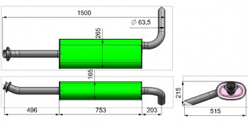 4 949 р. Глушитель ГАЗ-3302,3221 дв.CUMMINS 2.8,УМЗ-4216 ЕВРО-4 выход боковой усиленный ТЕХКОМ ТЕХКОМ 3221-1201008-51  с доставкой в г. Кемерово. Увеличить фотографию 2