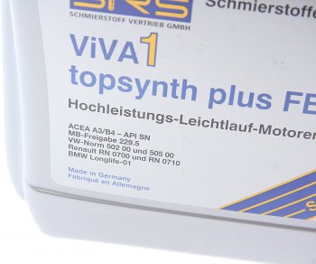 5 399 р. Масло моторное VIVA 1 TOPSYNTH Plus FE 5W30 синт.4л SRS SRS 32917  с доставкой в г. Кемерово. Увеличить фотографию 2