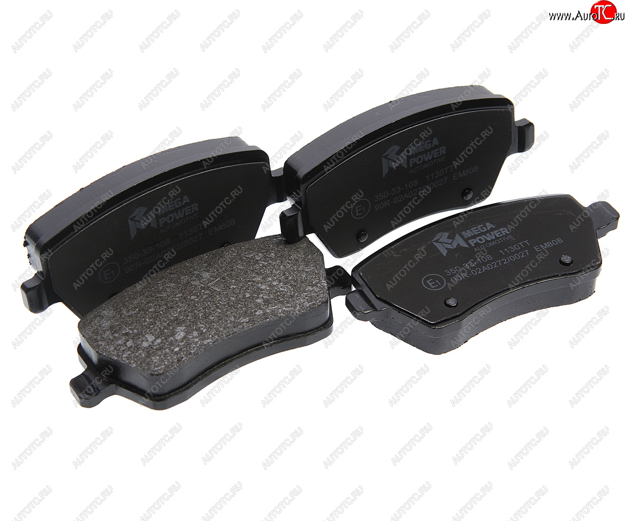 1 159 р. Колодки тормозные NISSAN Micra (03-),Note (E11) (06-) RENAULT Clio (05-) передние (4шт.) MEGAPOWER MEGAPOWER 350-33-108  с доставкой в г. Кемерово
