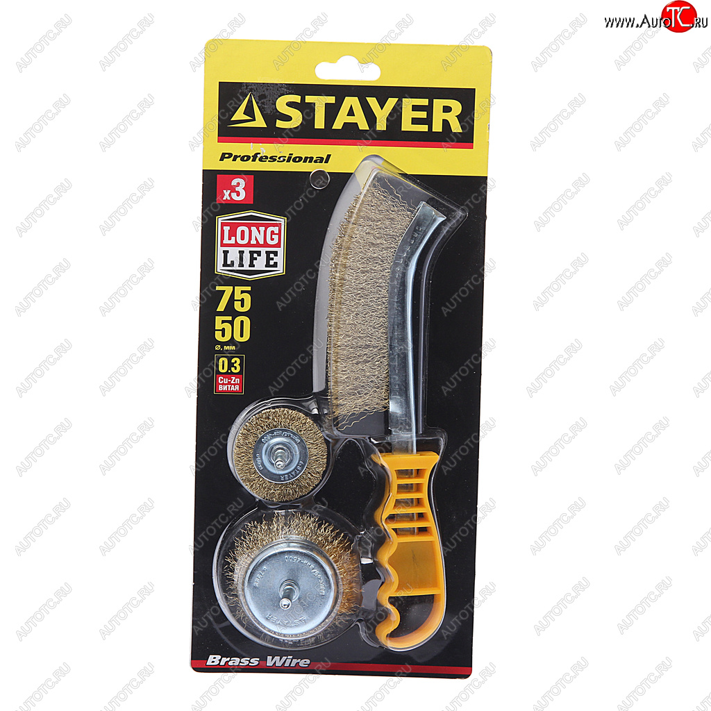 629 р. Набор кордщеток для дрели 50,75мм + щетка ручная (3шт.) STAYER STAYER 35151-h3_z01  с доставкой в г. Кемерово