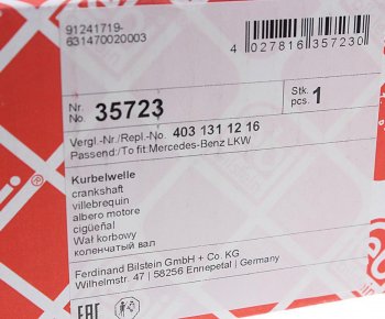 5 199 р. Вал коленчатый компрессора MERCEDES (L=118) FEBI FEBI 35723  с доставкой в г. Кемерово. Увеличить фотографию 4
