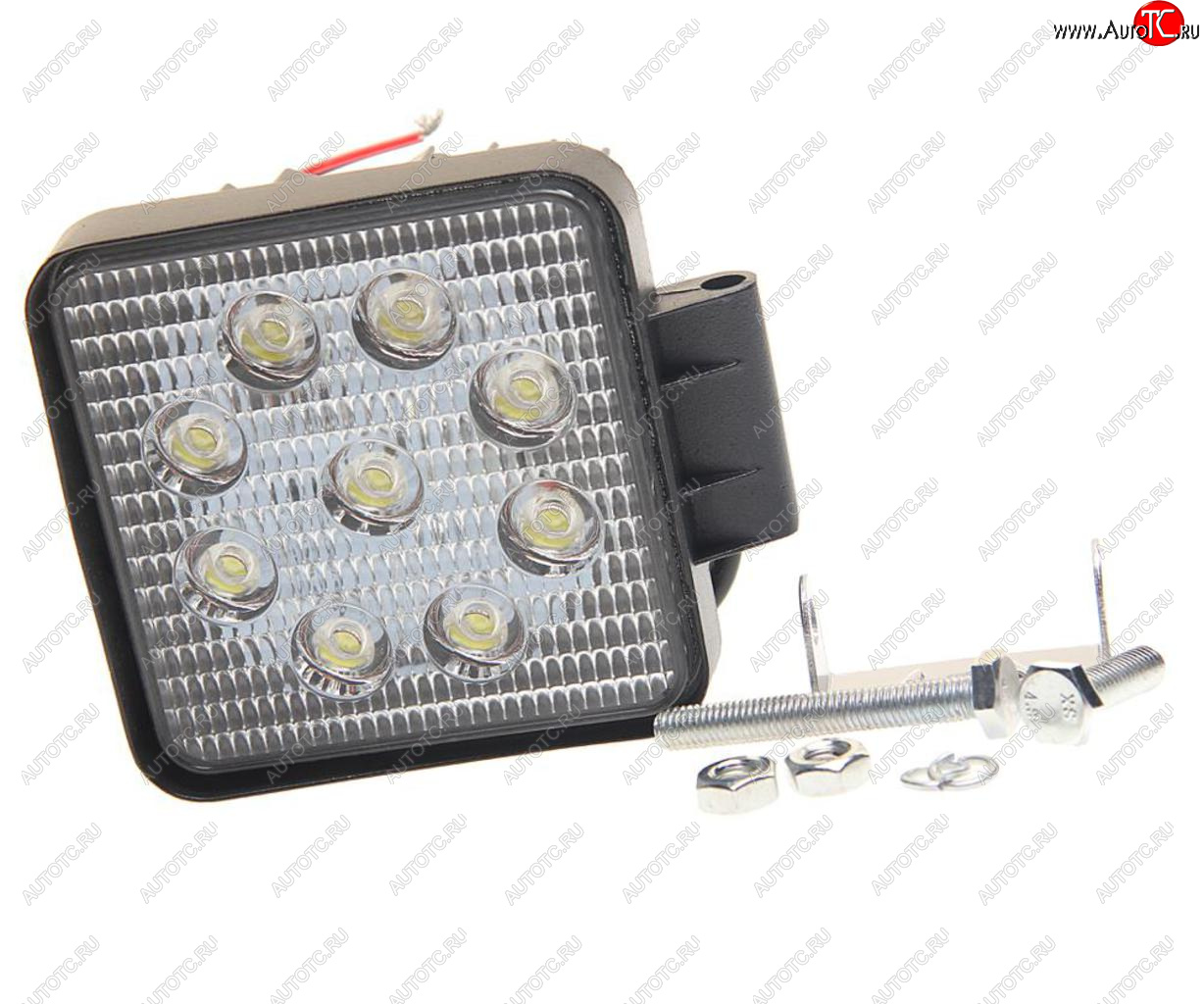 1 269 р. Фара рабочего света квадратная 110х110мм 27Вт (9 LED) рассеянный свет (Flood) 12-24V MEGAPOWER MEGAPOWER 370-30-003  с доставкой в г. Кемерово