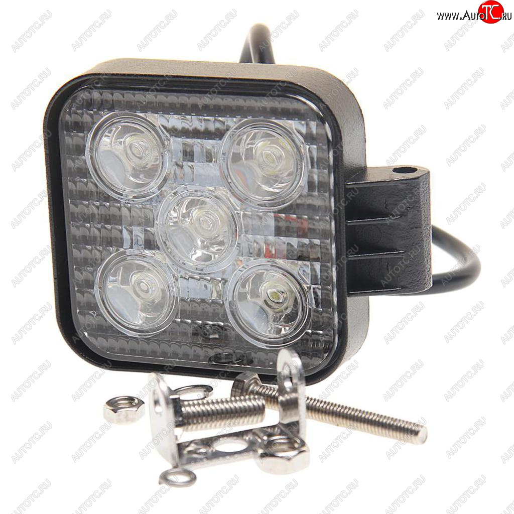 1 139 р. Фара рабочего света квадратная 85х85x38мм 20Вт (5 LED) рассеянный свет (Flood) 12-24V MEGAPOWER MEGAPOWER 370-30-004  с доставкой в г. Кемерово